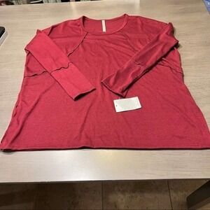 Forgotten Grace Womens Burgundy Red Long Sleeve Knit Top Size‎ M